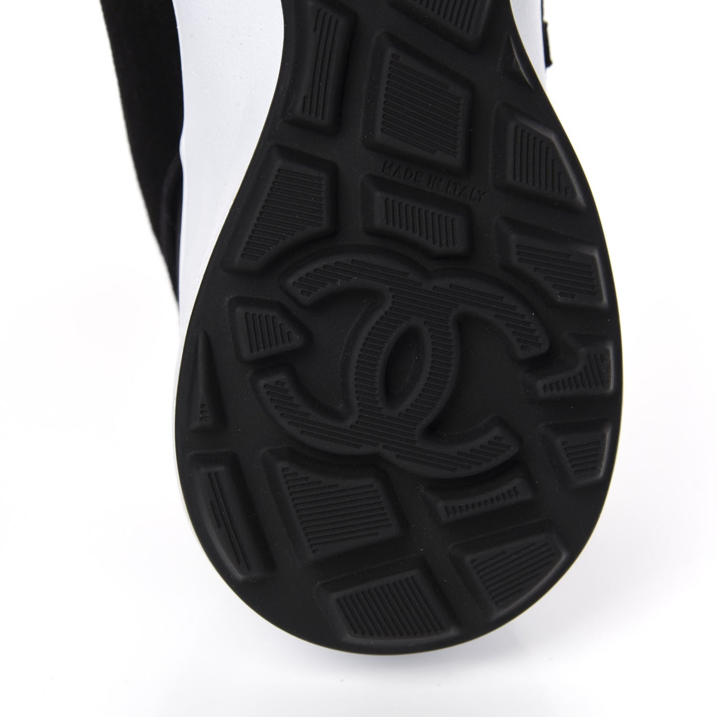 Suede Goatskin CC Sneakers 37 Black CHANEL