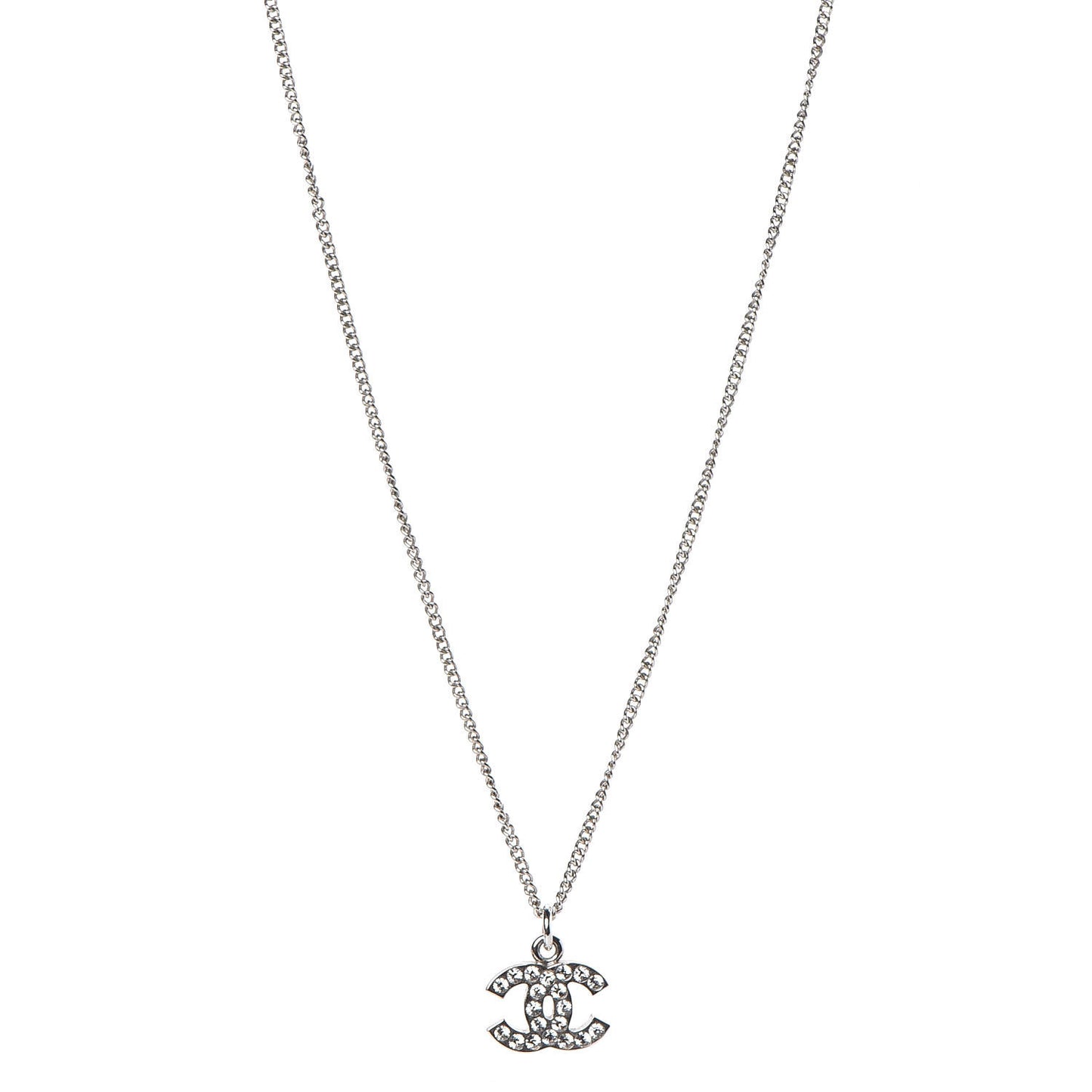 Crystal CC Necklace Silver