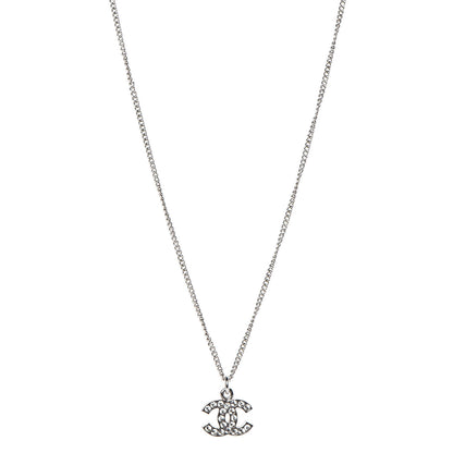 Chanel Crystal CC Necklace Silver 1 of 5