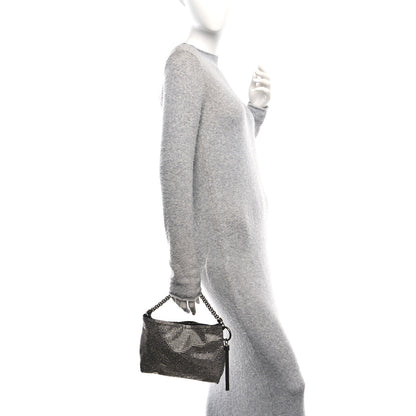 Jimmy Choo Suede Crystal Chain Top Handle Bag Silver Black 2 of 9