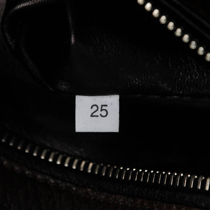 Prada Cervo Deerskin Bi-Color Zipper Detail Tote Black Bruciato 7 of 8
