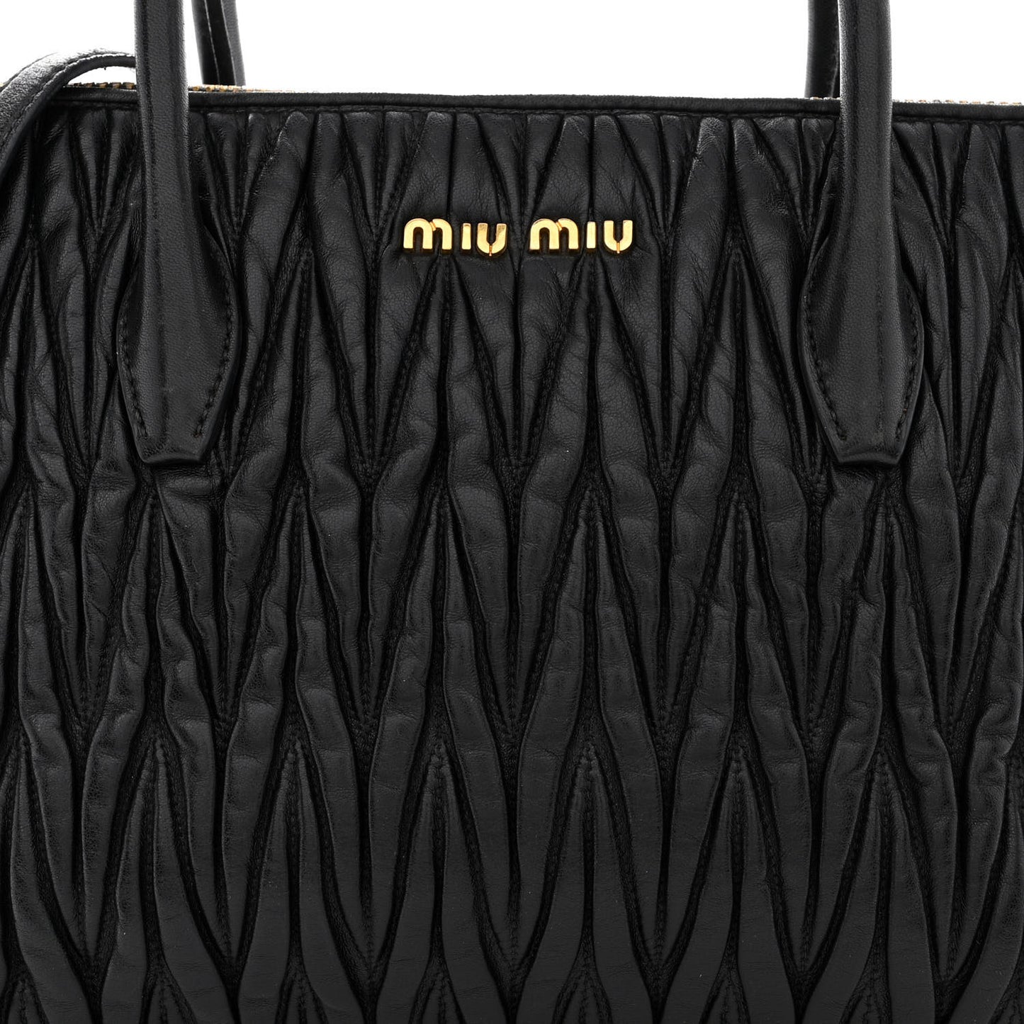 Nappa Matelasse Top Handle Black