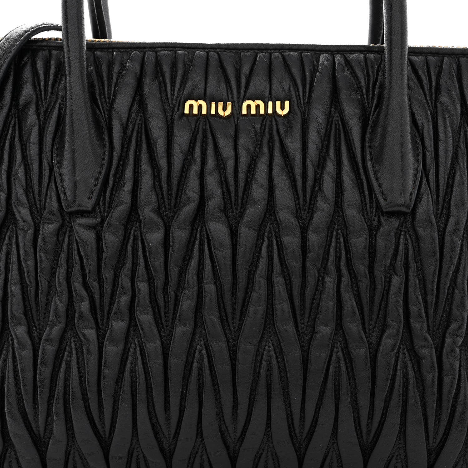 Miu Miu Nappa Matelasse Top Handle Black 9 of 18