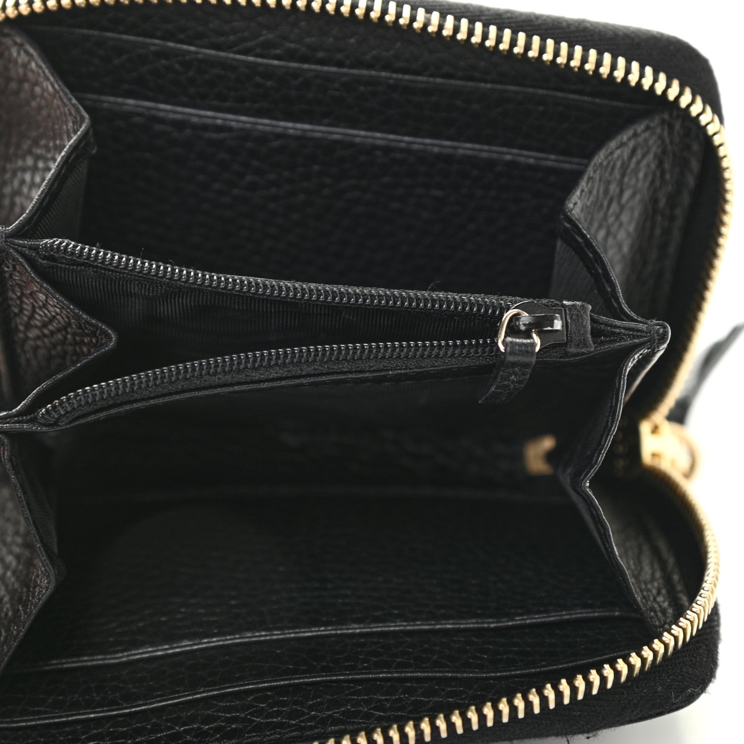 Gucci Pebbled Calfskin Small Soho Zip Around Wallet Black 5 of 13