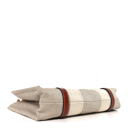 Chloe Linen Calfskin Medium Woody Ribbon Tote White Brown 4 of 10
