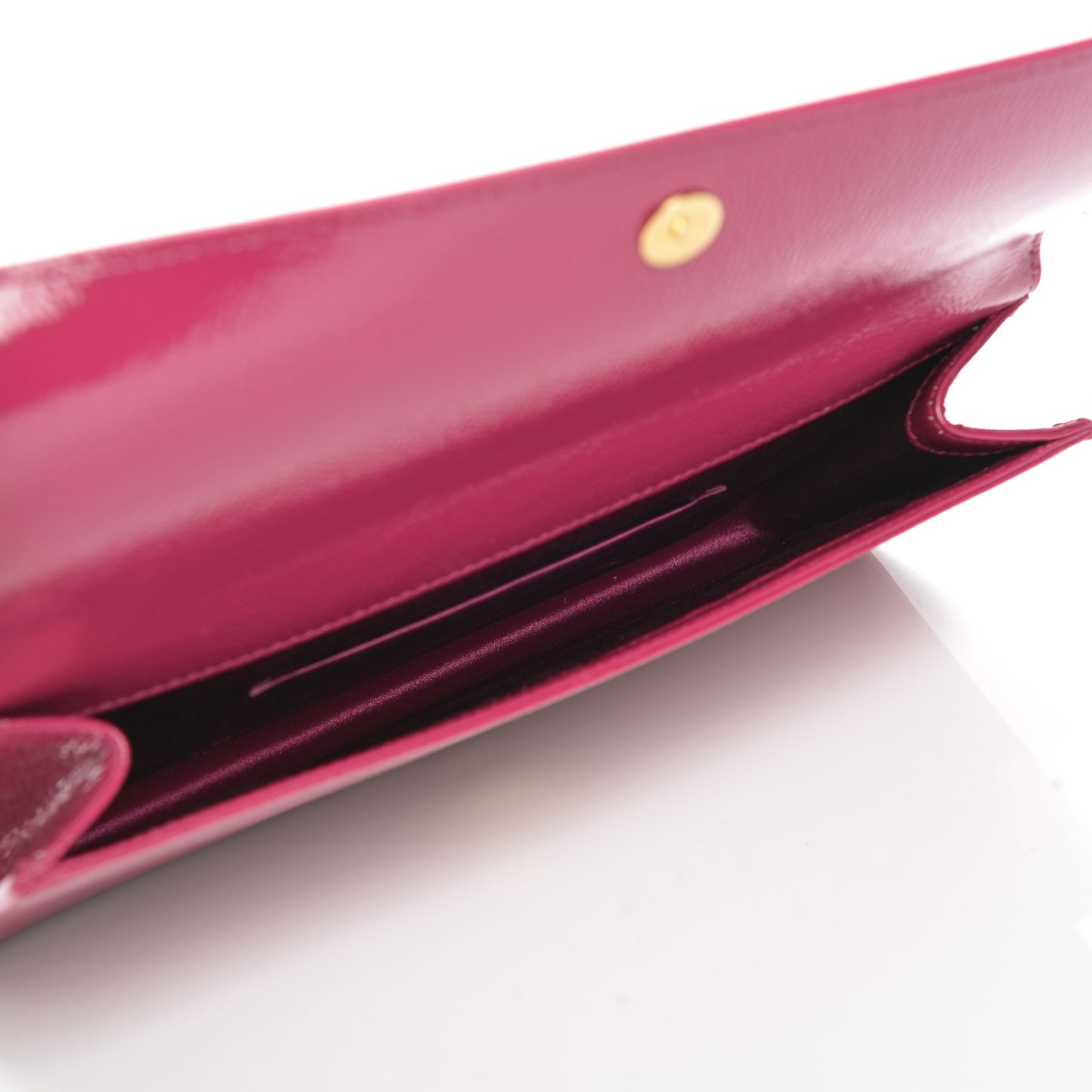 Textured Patent Small Belle De Jour Clutch Fuchsia