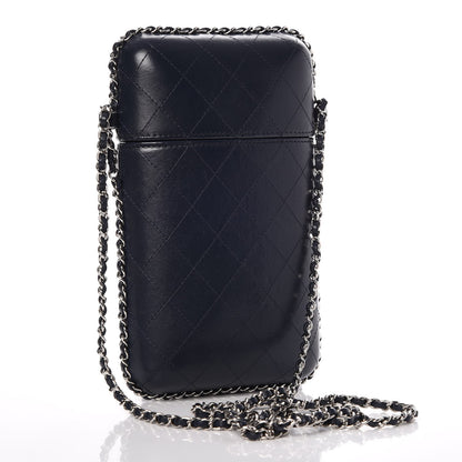 Chanel Lambskin Quilted Chain Around Phone Holder Navy 5 of 13
