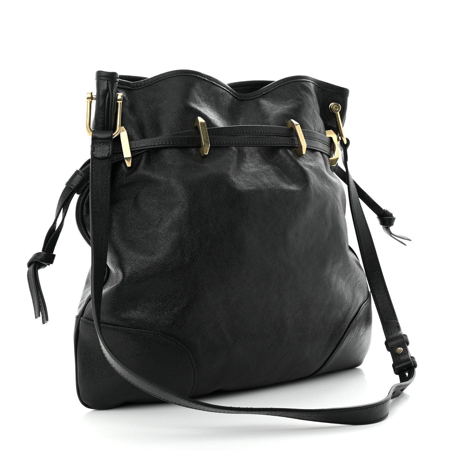 Gucci Sakai Calfskin Horsebit 1955 Cinch Top Messenger Bag Black