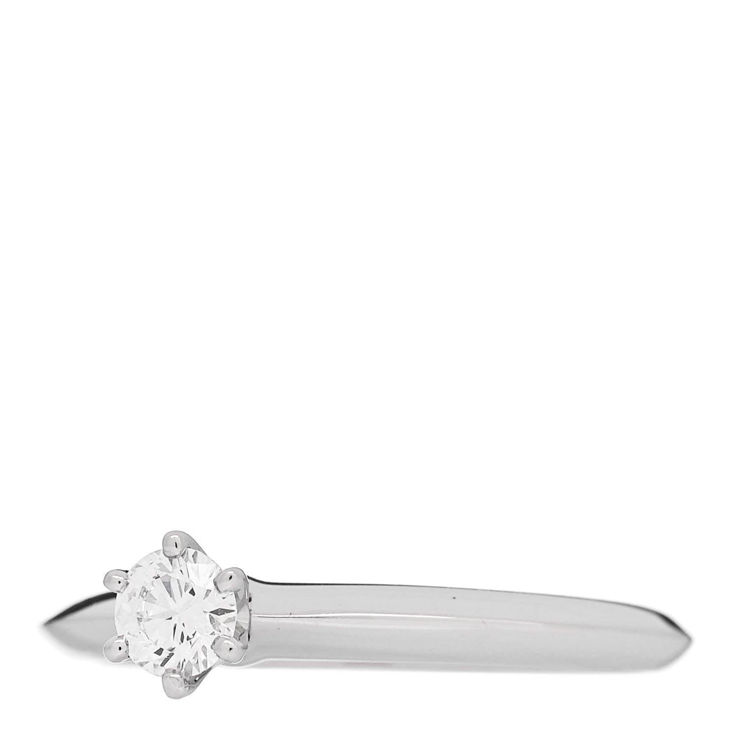 Tiffany Platinum Diamond .20ct Solitaire Engagement Ring 50 5.5 3 of 7