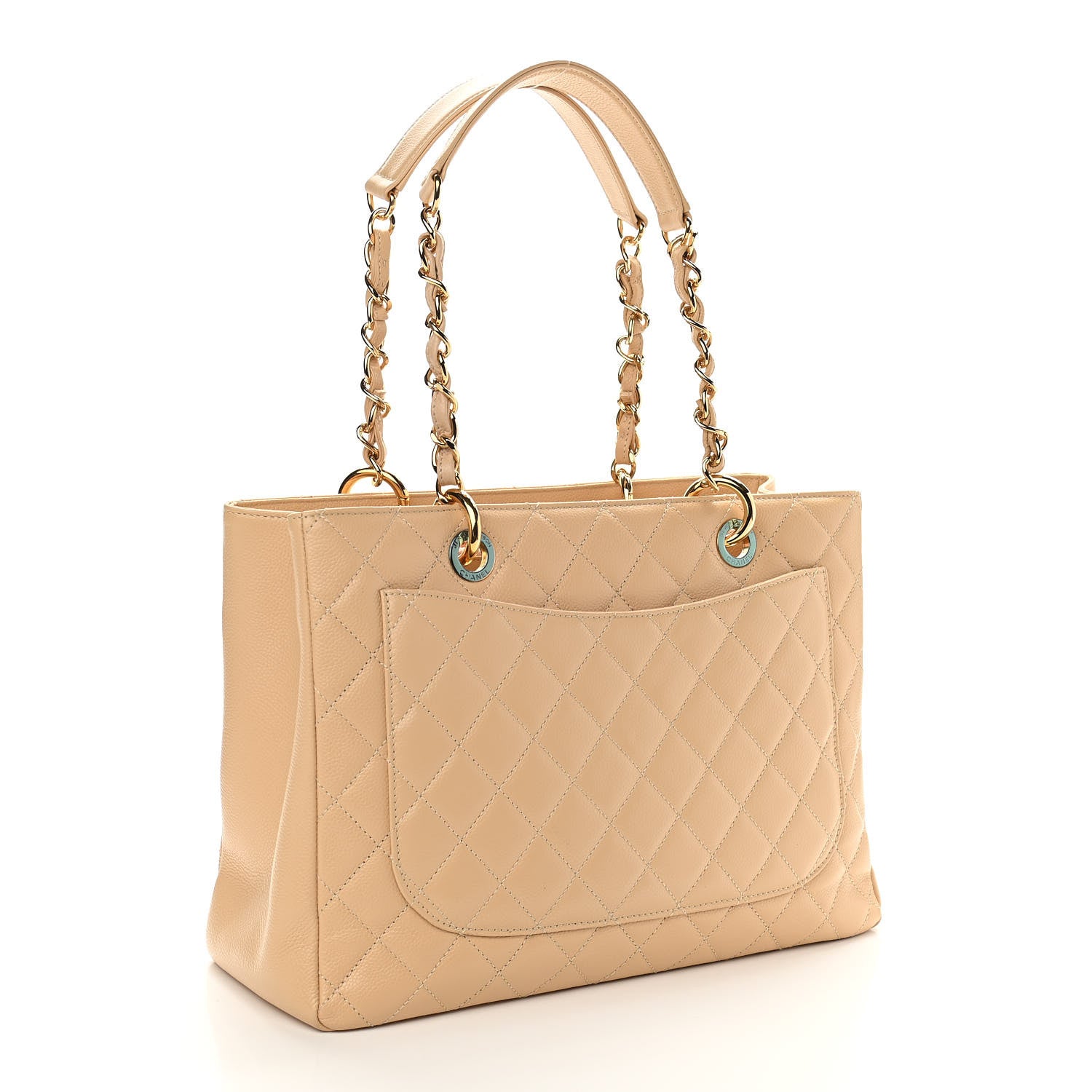 Chanel Caviar Quilted Grand Shopping Tote GST Beige Clair 3 of 11
