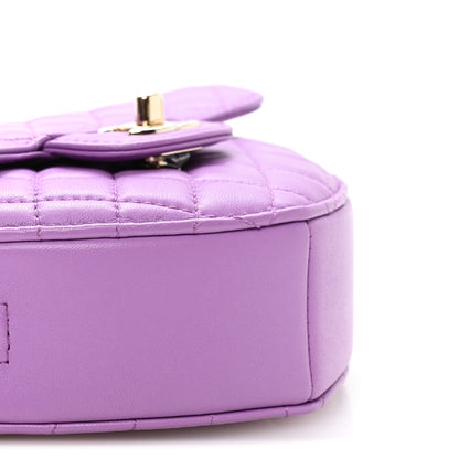 Chanel Lambskin Quilted CC In Love Heart Bag Purple 8 of 10