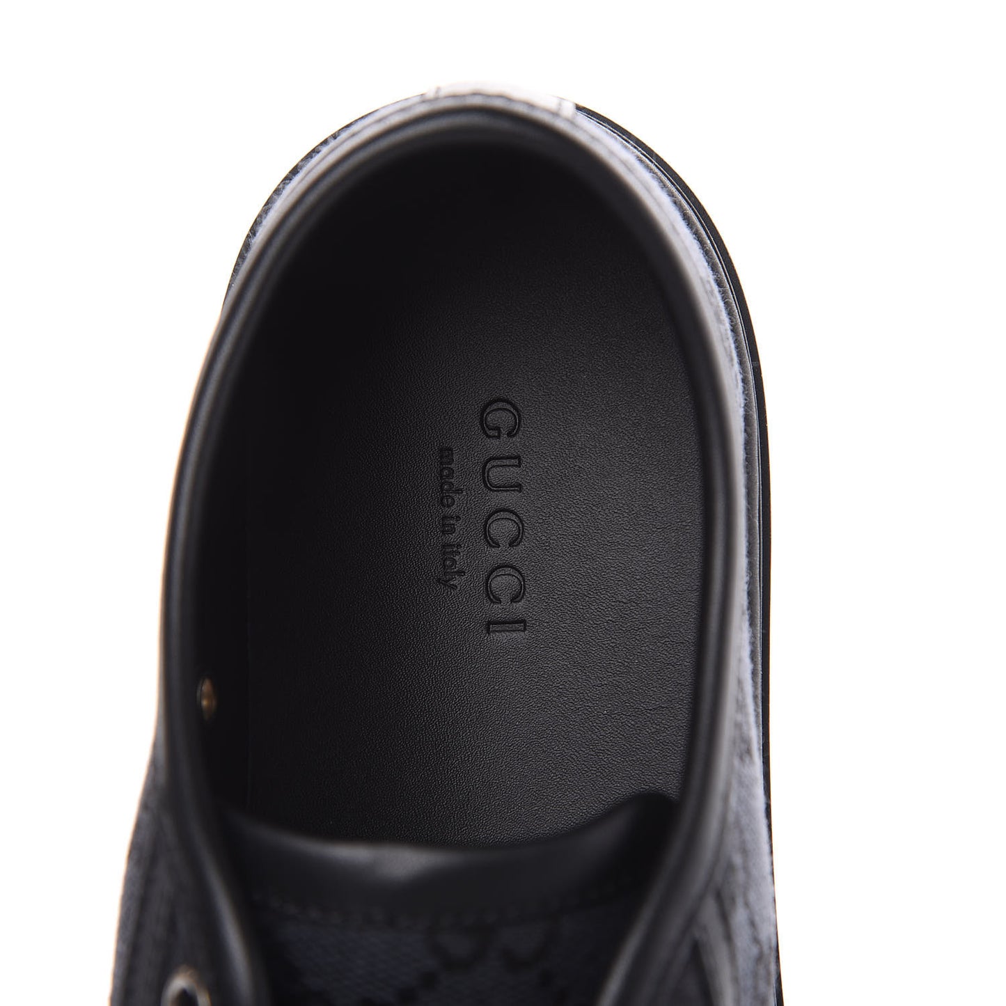 GG Monogram Calfskin Womens Low Top Sneakers 37 Piombo Black