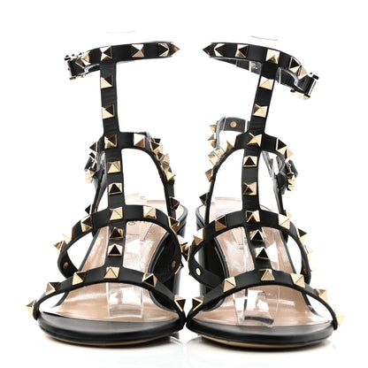 Valentino Garavani Calfskin Rockstud 60mm City Sandals 38 Black 2 of 7