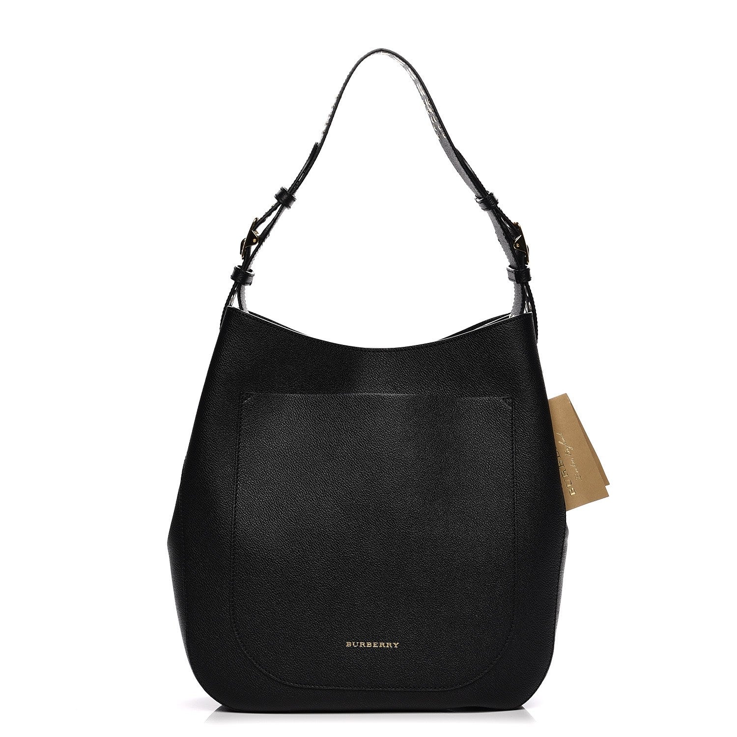 Burberry Grainy Calfskin Small Elmstone Hobo Black 1 of 8