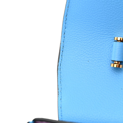 Versace Calfskin Medium La Medusa Top Handle Handbag Blue 11 of 12