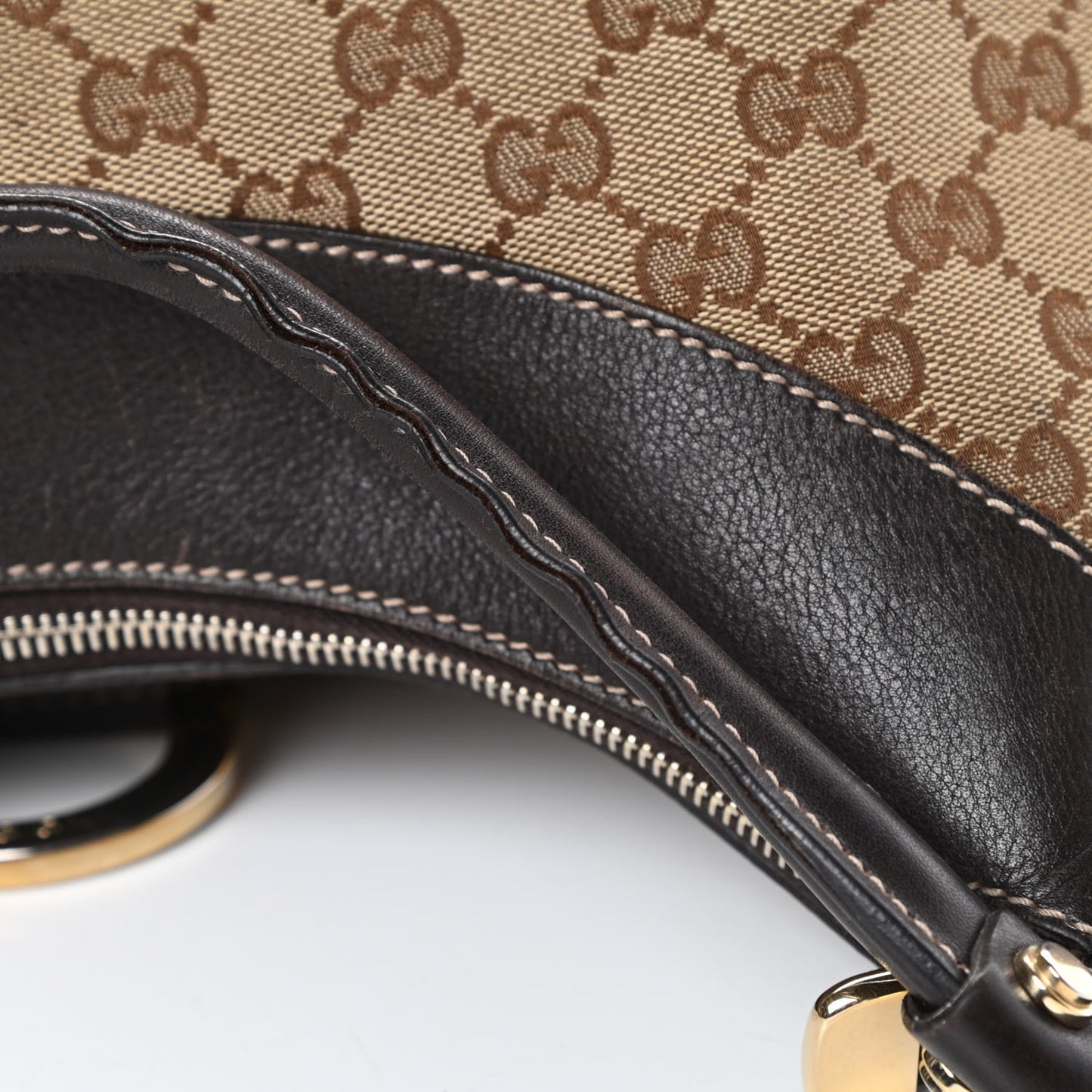 Monogram Large D Gold Hobo Dark Brown