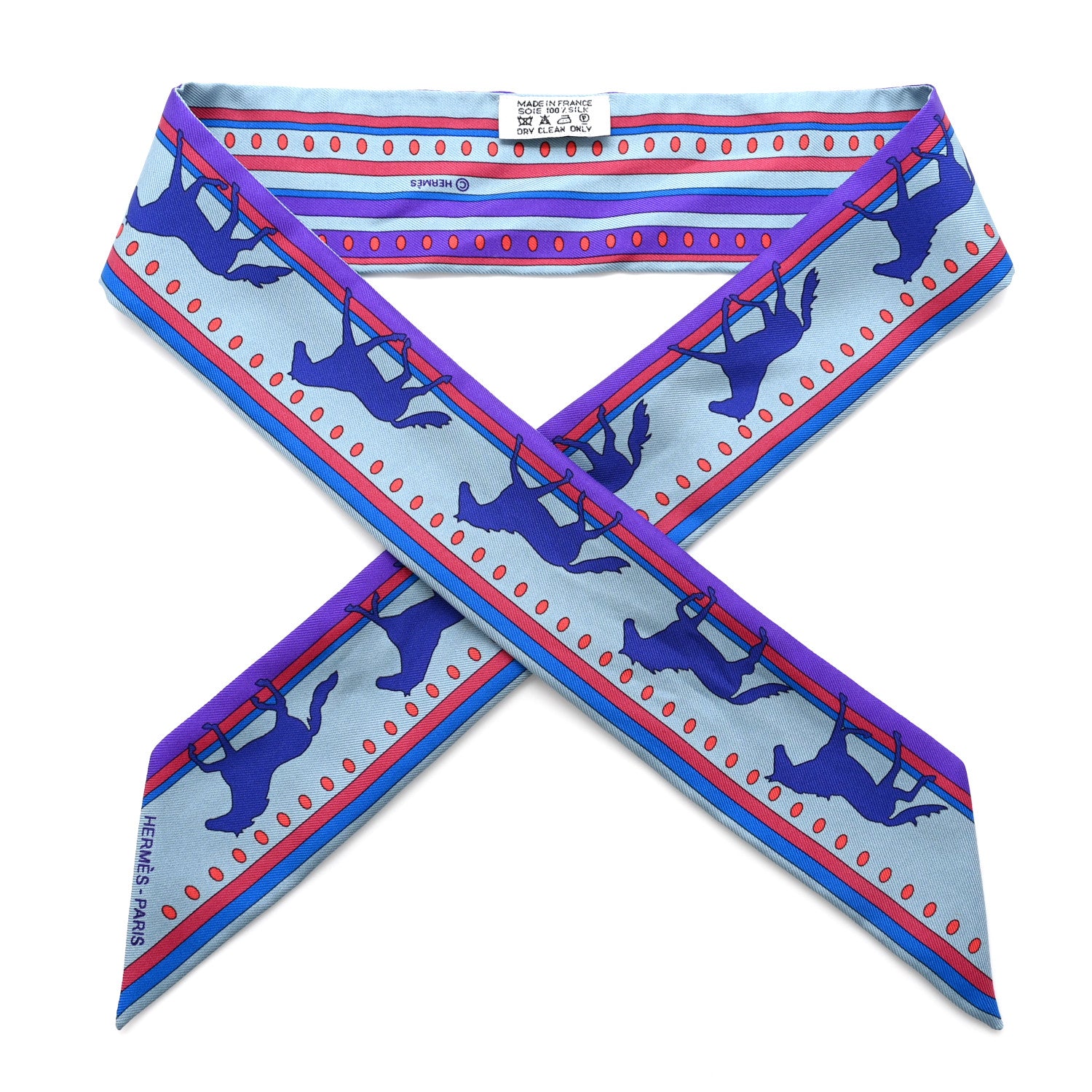 Hermes Silk Sequences Twilly Scarf Bleu Glacier 1 of 4