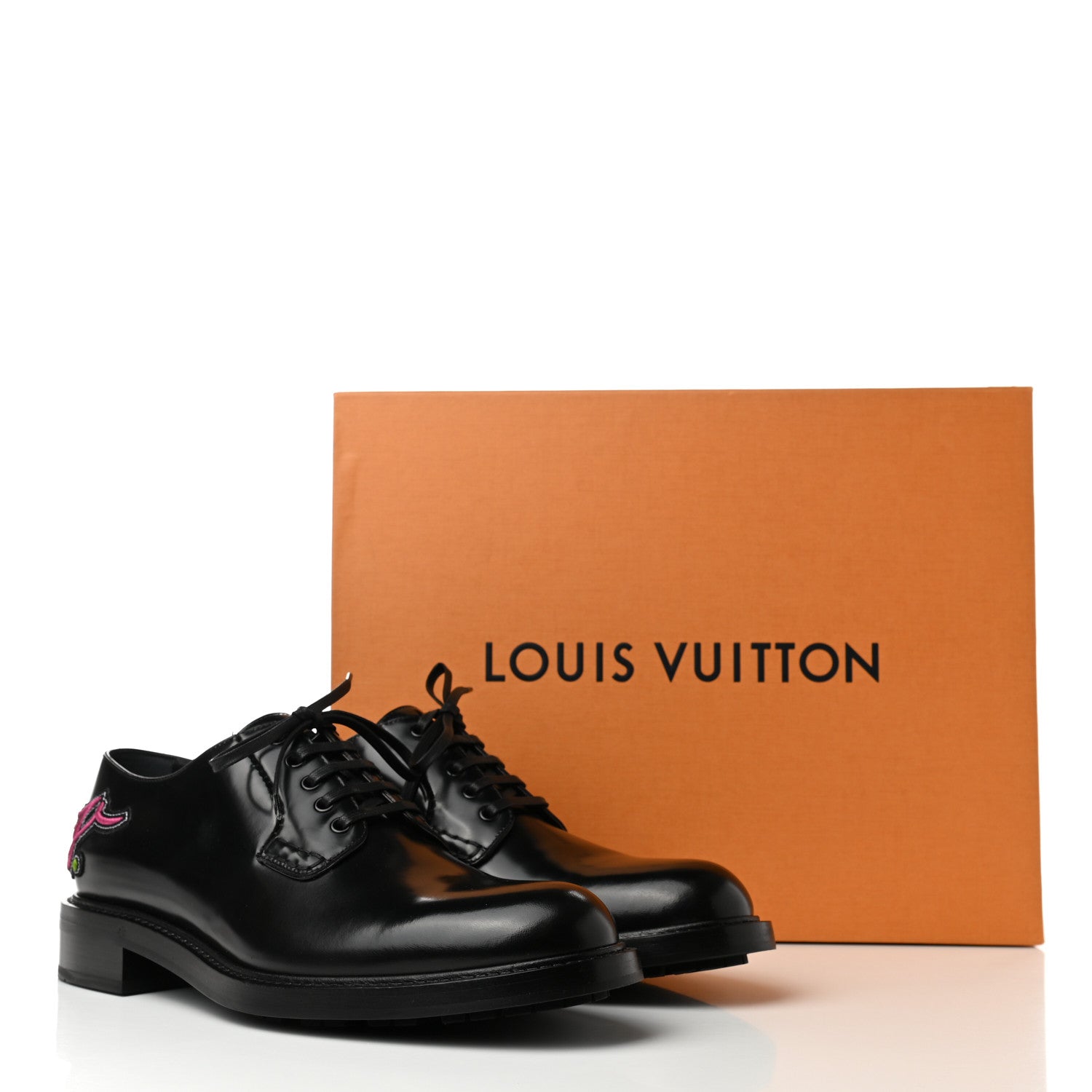 Louis Vuitton Calfskin Mens Derby Shoes 9 Black 8 of 8