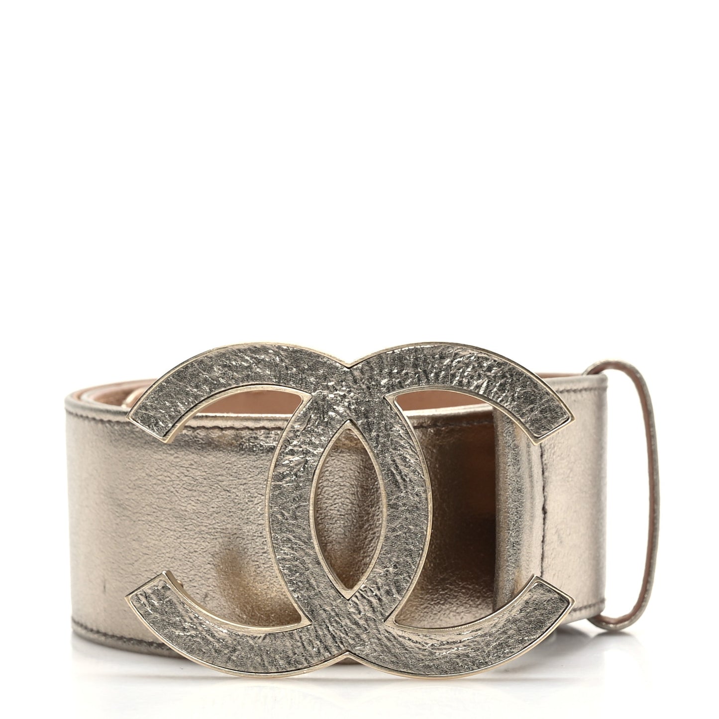 Metallic Calfskin CC Belt 100 40 Gold
