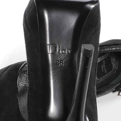 Christian Dior Suede Deco Platform Pumps Heels 38 Black 7 of 7