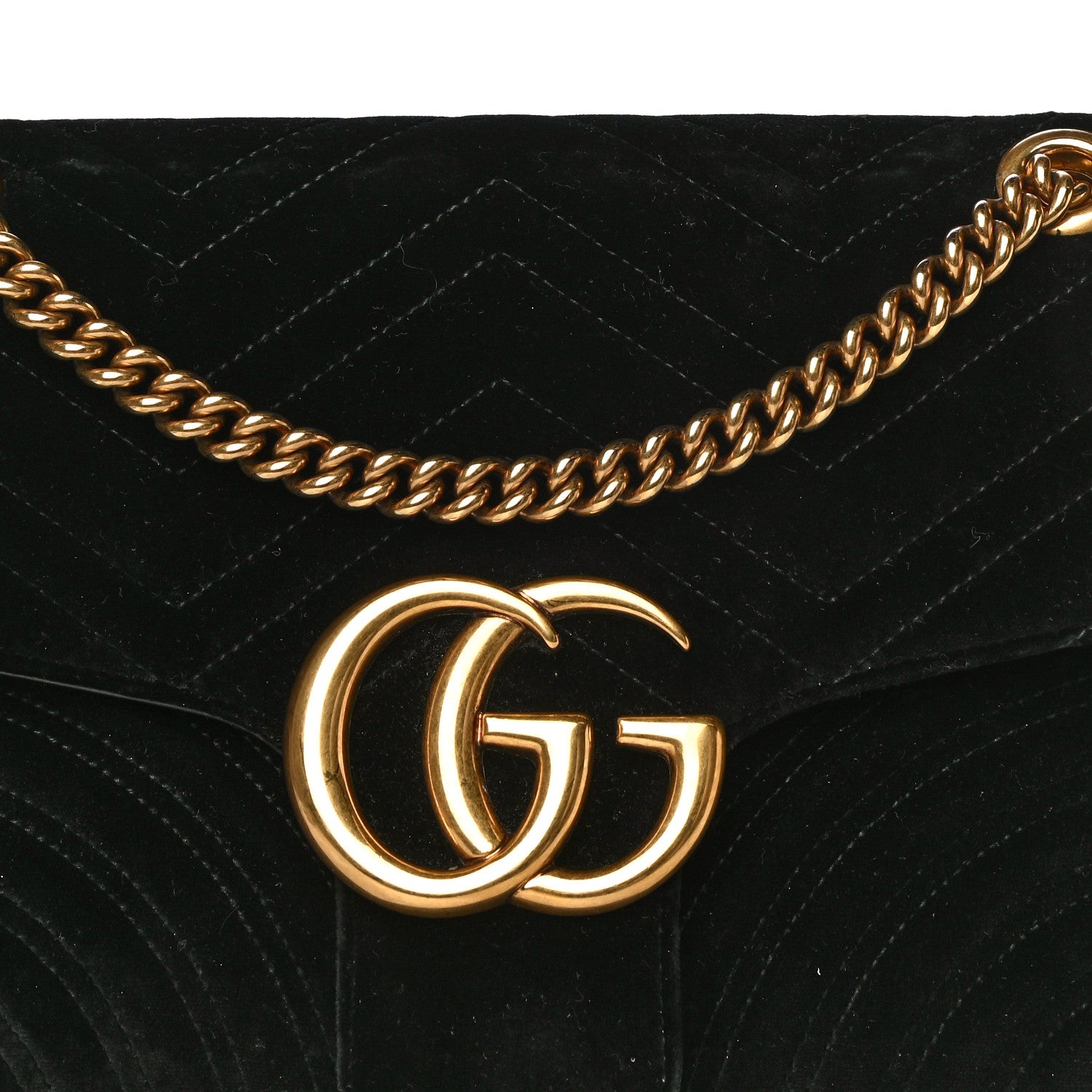 Gucci Velvet Matelasse Medium GG Marmont Shoulder Bag Black 7 of 24