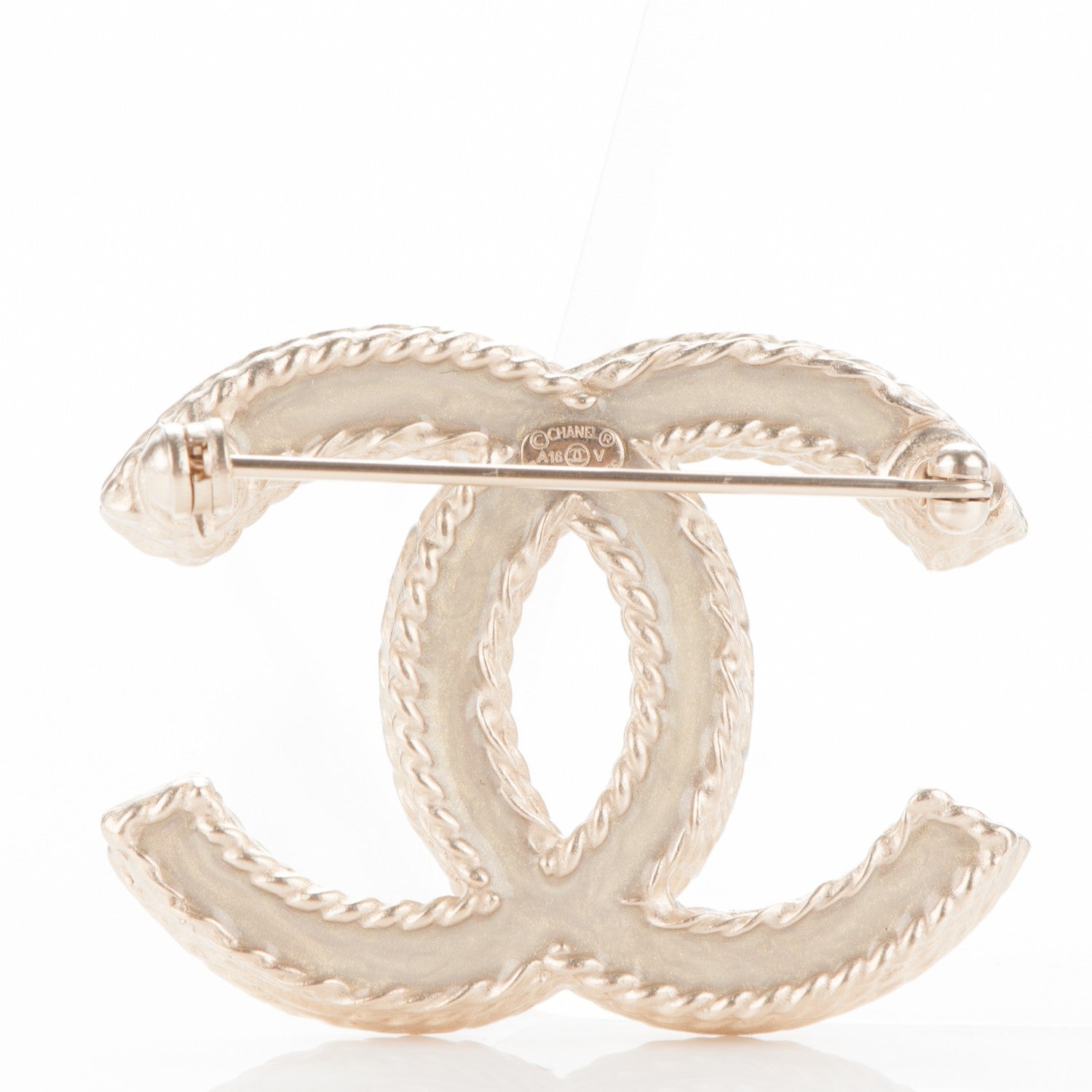 Chanel Crystal CC Brooch Light Gold 2 of 4