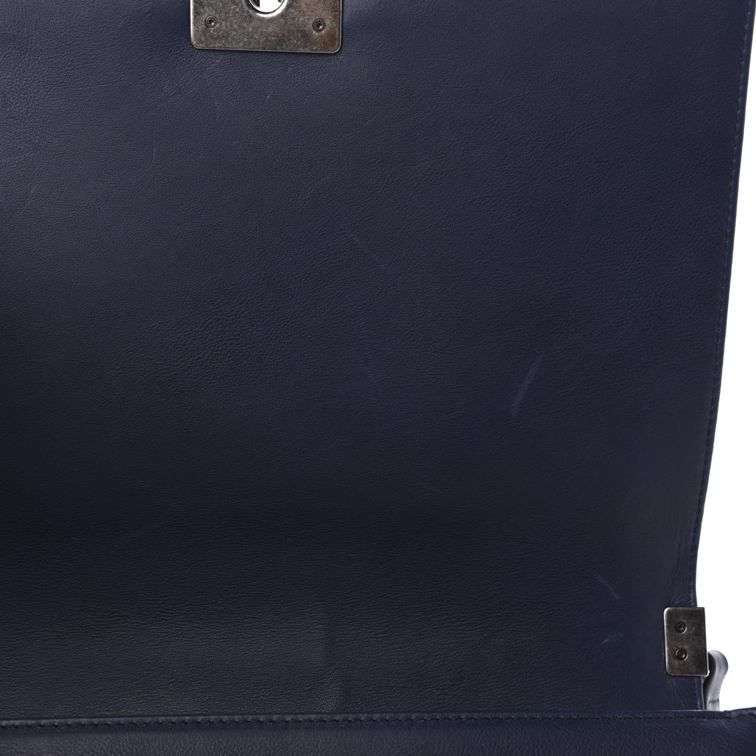 Chanel Calfskin Double Stitch Large Boy Flap Navy Blue 10 of 11