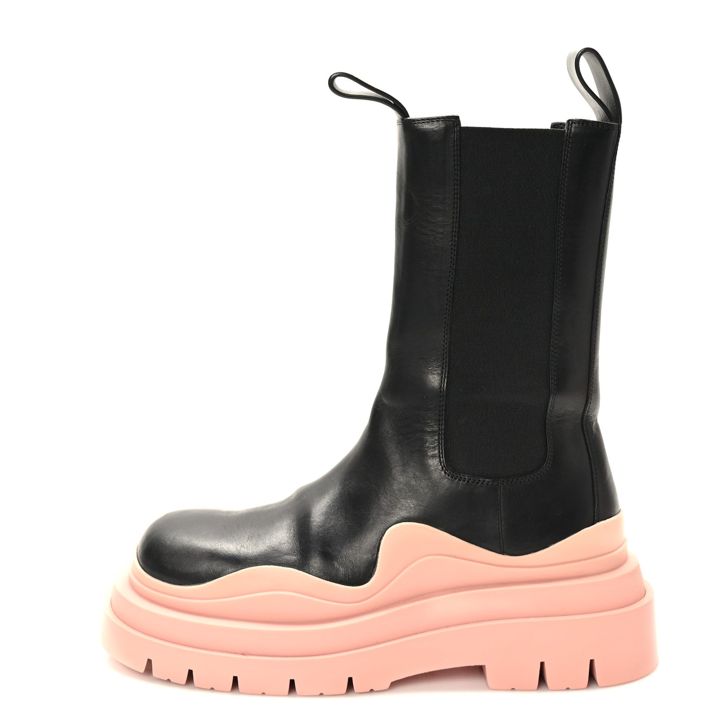 Calfskin The Tire Chelsea Boots 38.5 Black Peachy