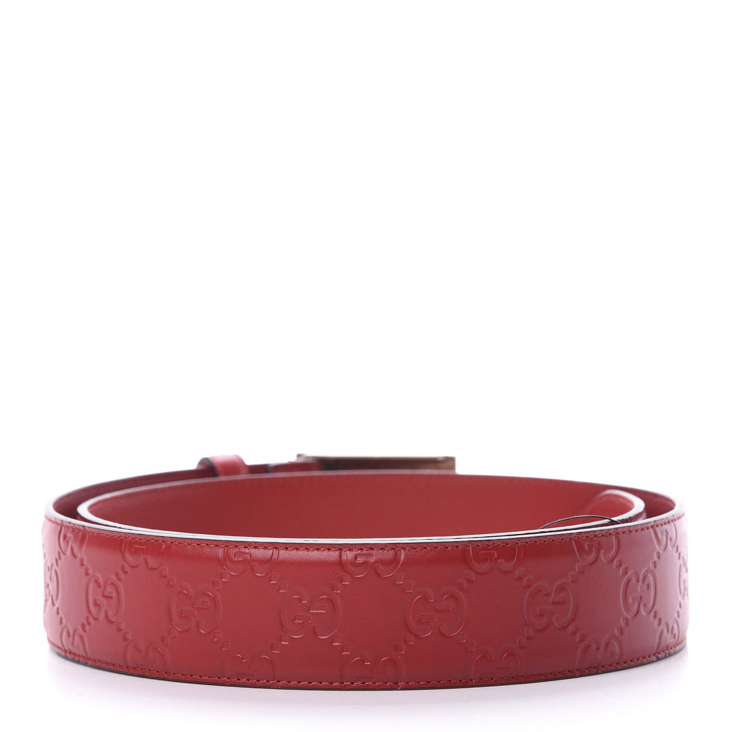Guccissima Feline Plaque Belt 90 36 Hibiscus Red