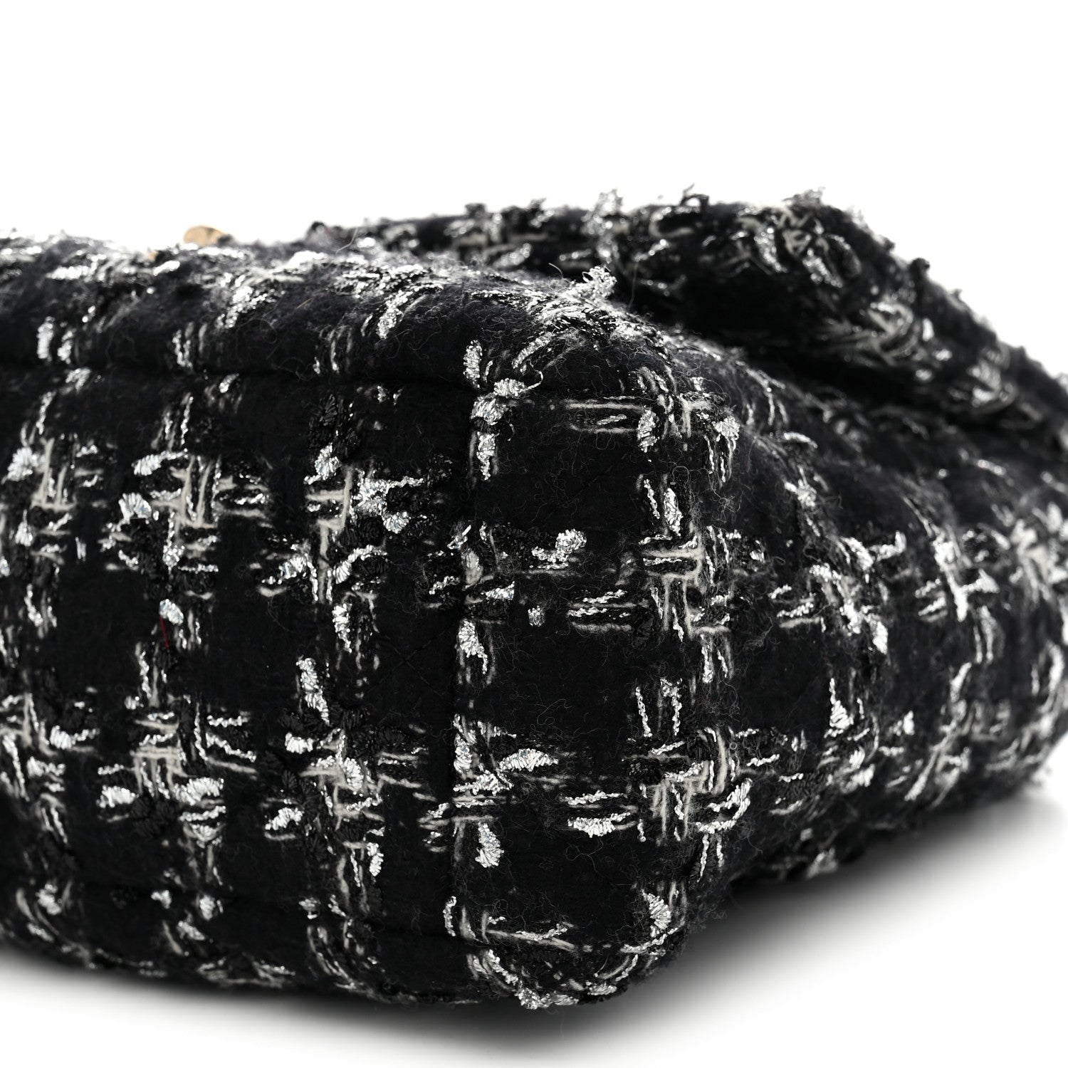 Chanel Tweed Quilted Large Chanel 19 Flap Black Silver Ecru 10 of 11