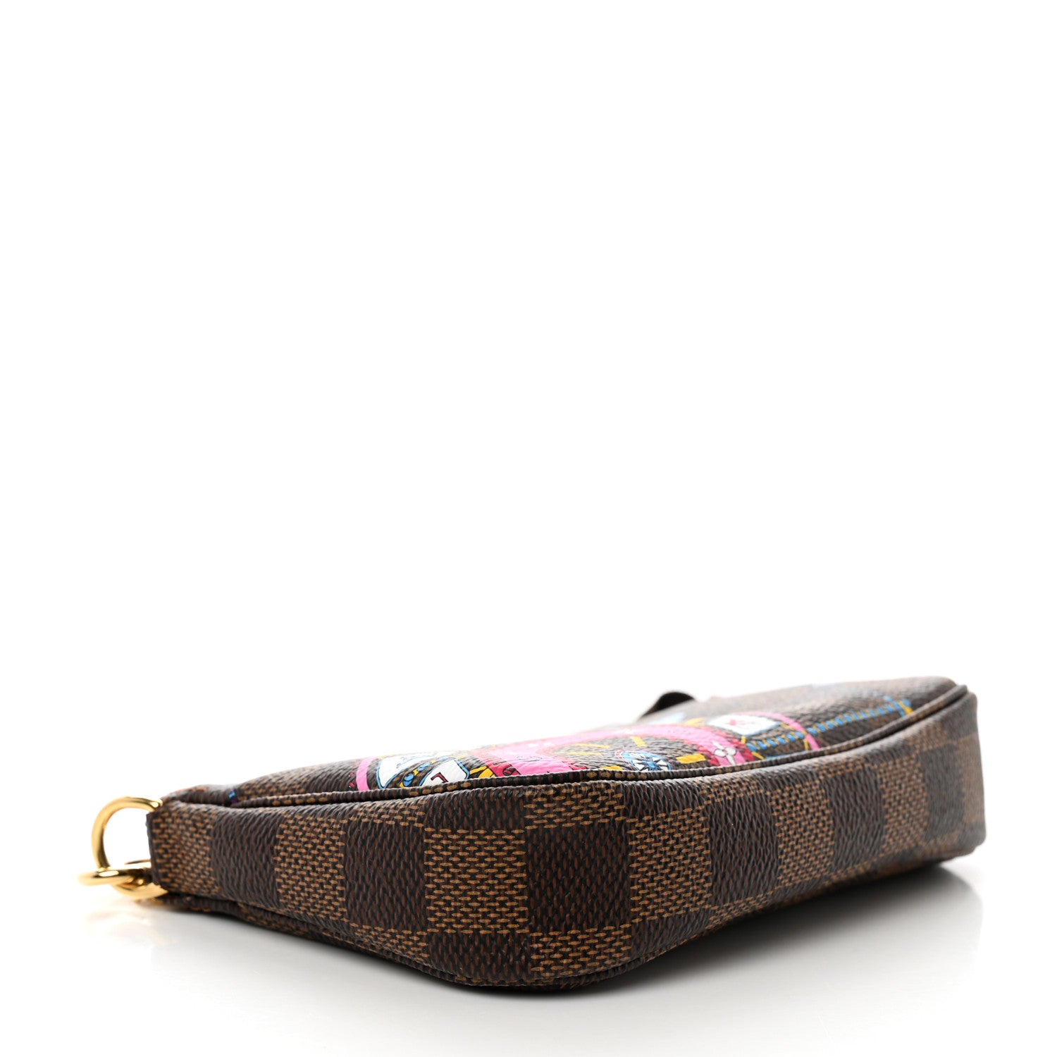 Louis Vuitton Damier Ebene 2020 Christmas Animation Big Wheel Mini Pochette Accessories Rose Ballerine 3 of 7