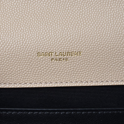 Saint Laurent Grain De Poudre Medium Monogram Kate Satchel Nude Powder 6 of 9