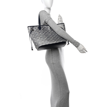 Louis Vuitton Monoglam Neverfull MM Blue 2 of 10