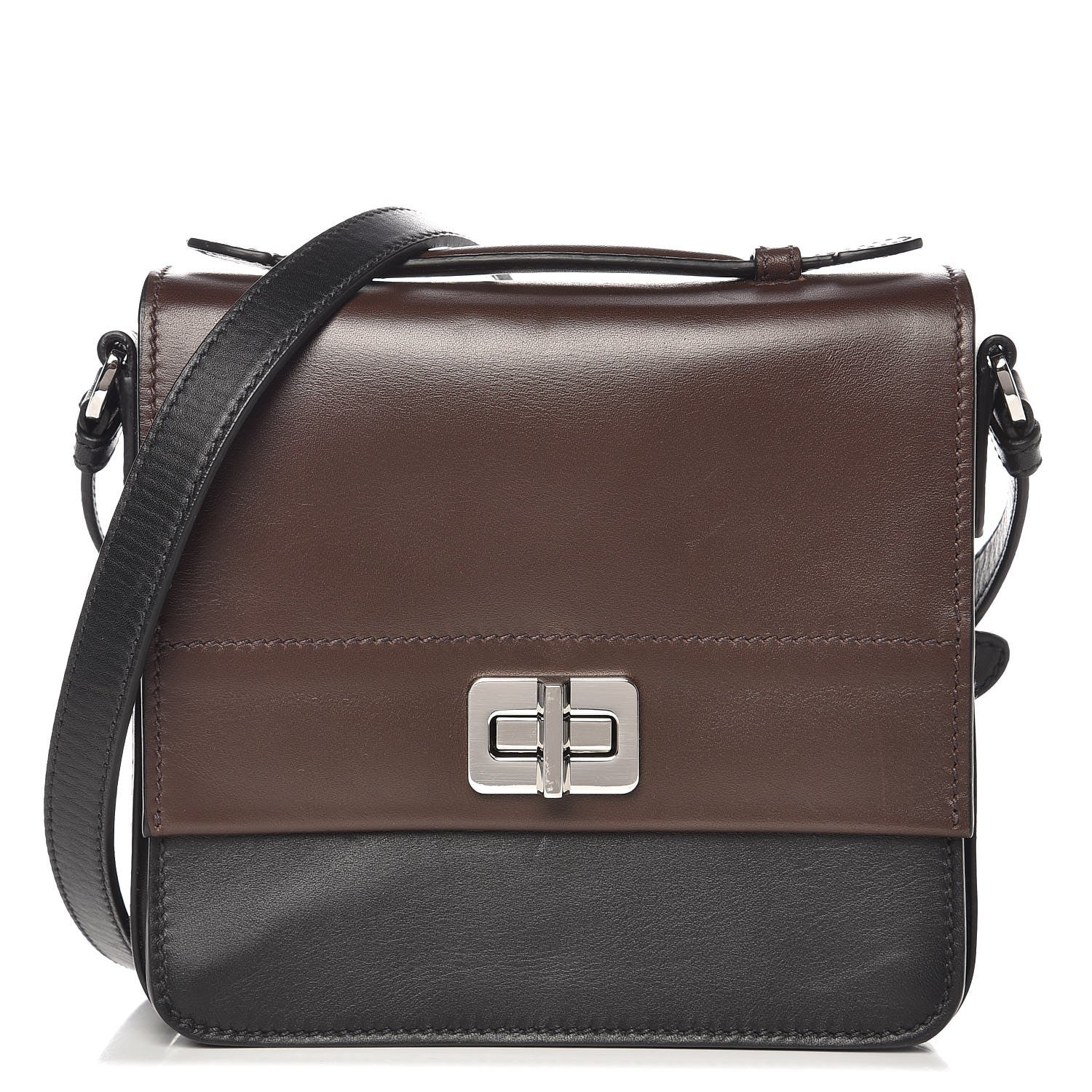 Prada City Calf Bi-Color Crossbody Bag Black Cocco 1 of 7