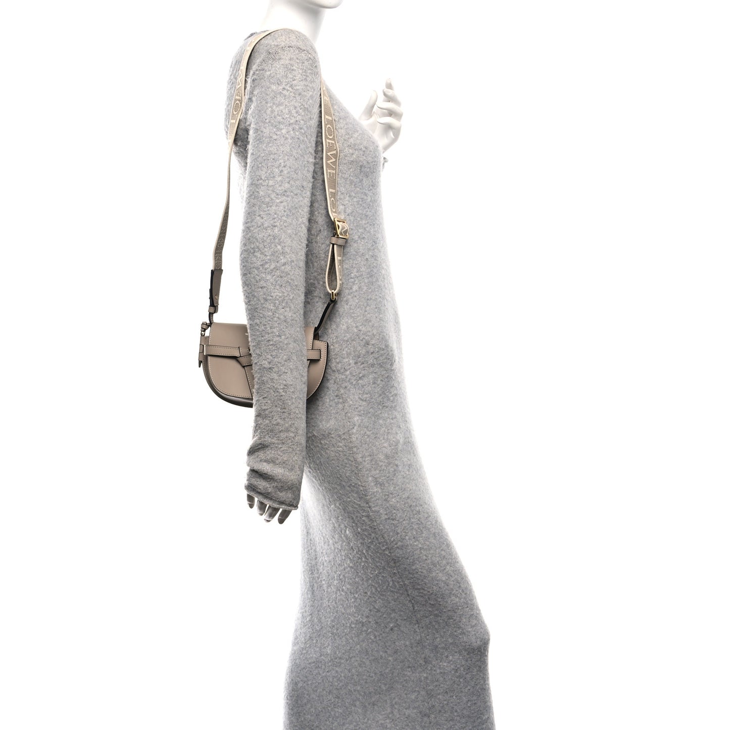 Calfskin Jacquard Mini Gate Dual Bag Clay