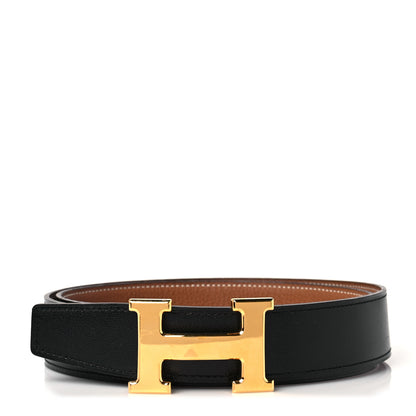 Hermes Box Togo 32mm H Belt 90 Black Gold 1 of 3