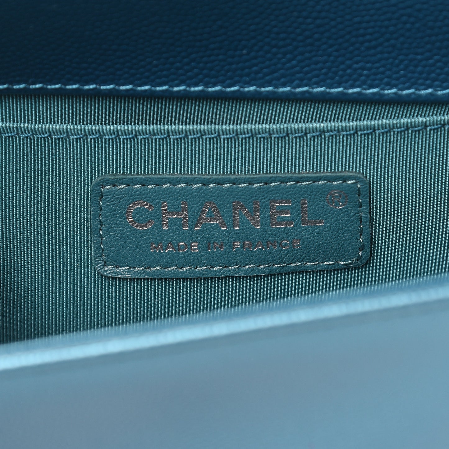 Metallic Caviar Quilted Small Boy Flap Blue
