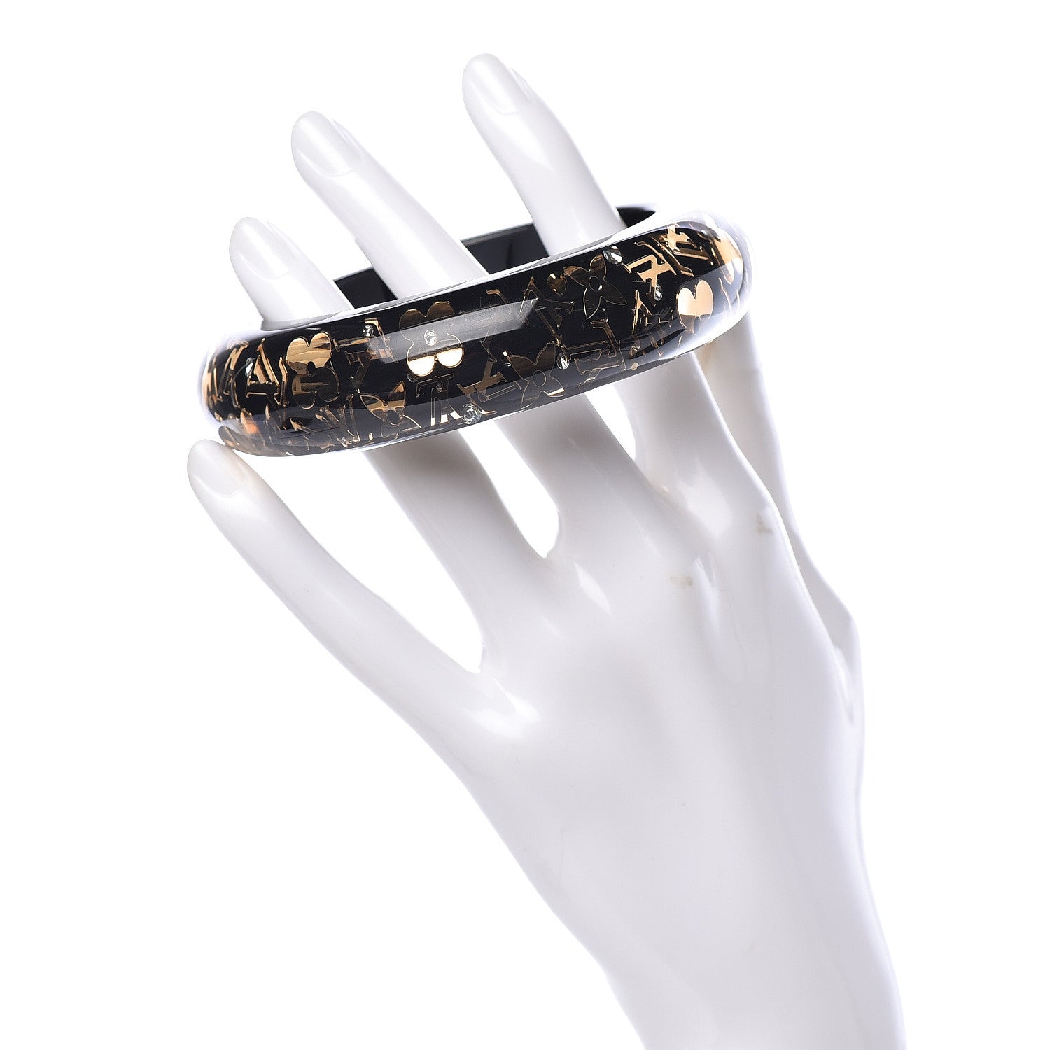 Louis Vuitton Resin Swarovski Small Inclusion Bracelet GM Black 2 of 3