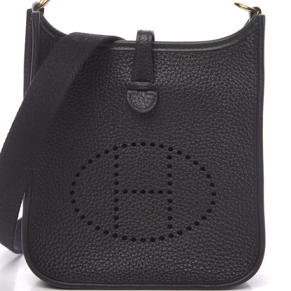 Hermes Taurillon Clemence Evelyne TPM Black 10 of 11