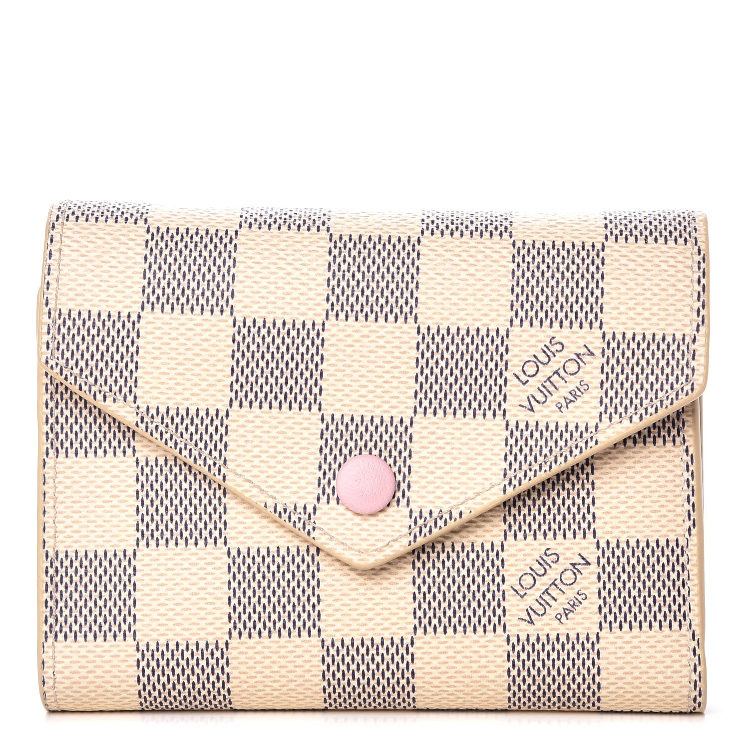 Louis Vuitton Damier Azur Victorine Wallet Rose Ballerine 1 of 9