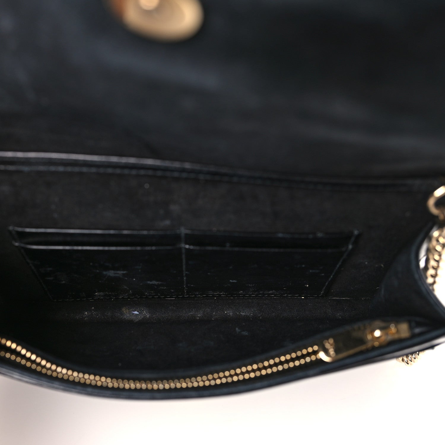 Christian Dior Crinkled Calfskin Diorama Wallet on Chain Pouch Black 5 of 11