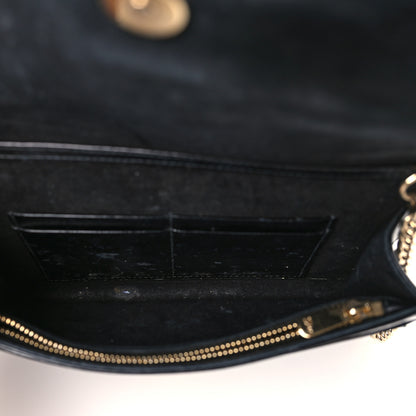 Christian Dior Crinkled Calfskin Diorama Wallet on Chain Pouch Black 5 of 11