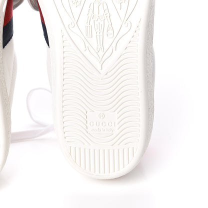 Gucci Calfskin Ayers Web Blind for Love Embroidered Mens Ace Sneakers 5.5 White 6 of 9