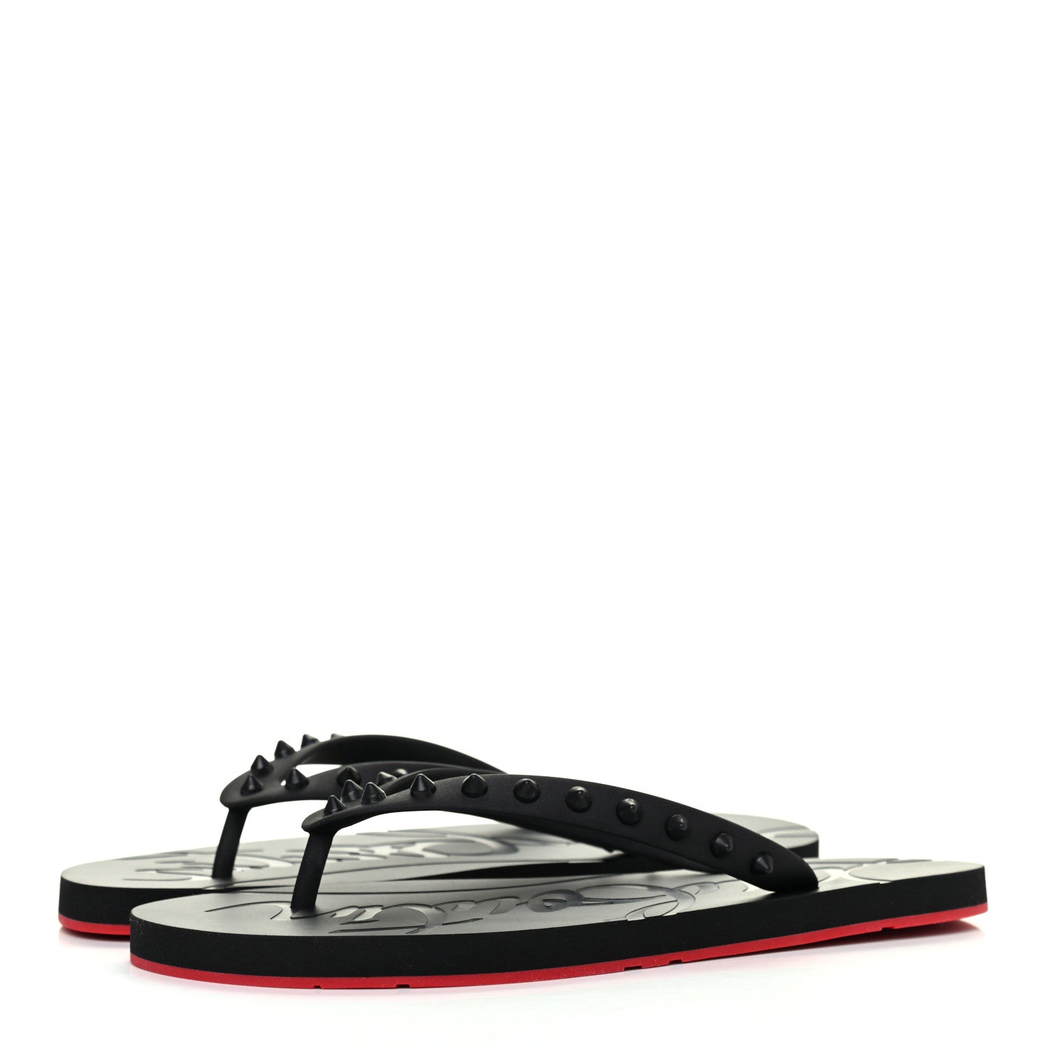 Christian Louboutin Rubber Spike Loubi Donna Flip Flop 39 Black 5 of 14