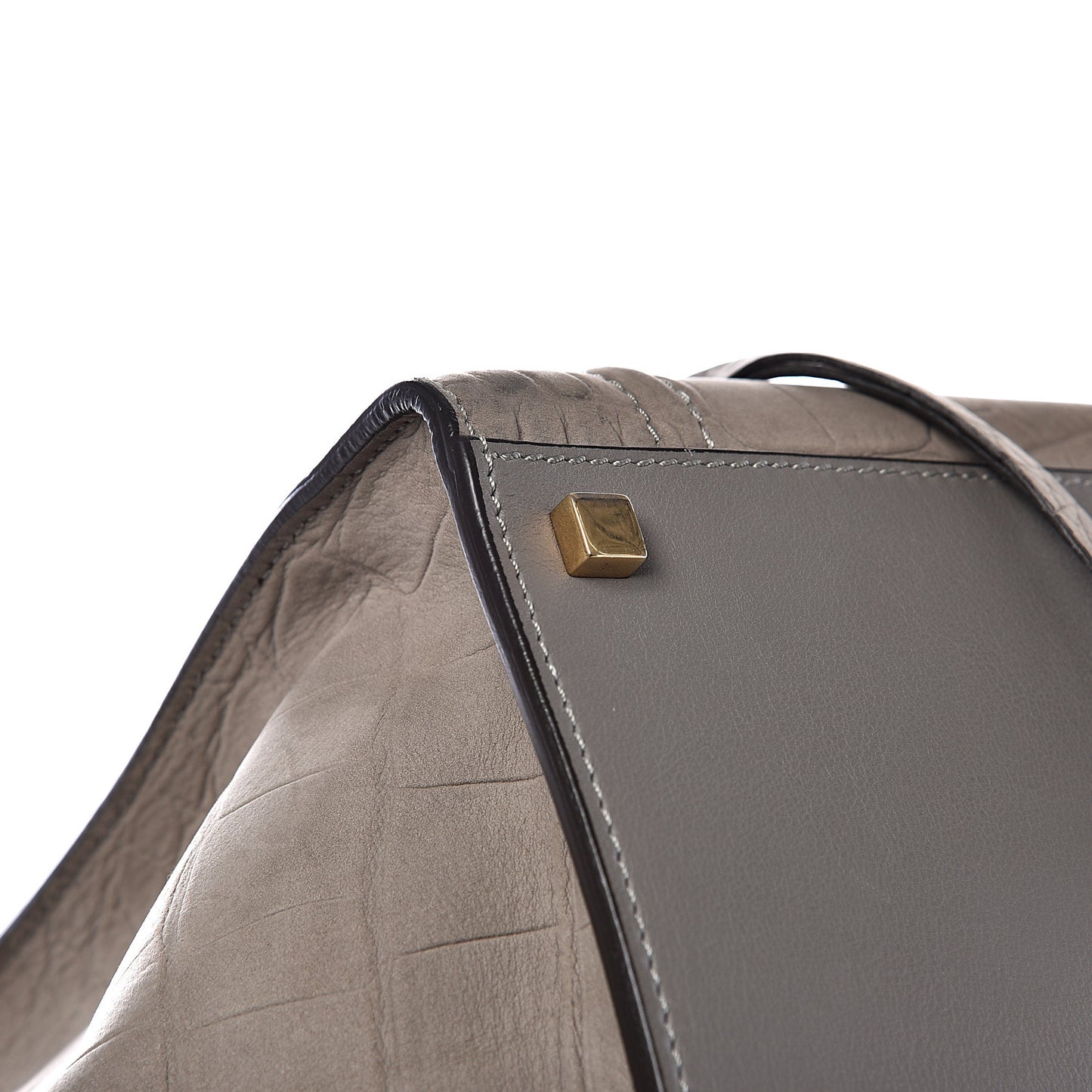 Crocodile Embossed Nubuck Medium Phantom Luggage Grey