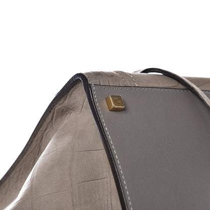 Celine Crocodile Embossed Nubuck Medium Phantom Luggage Grey 7 of 13