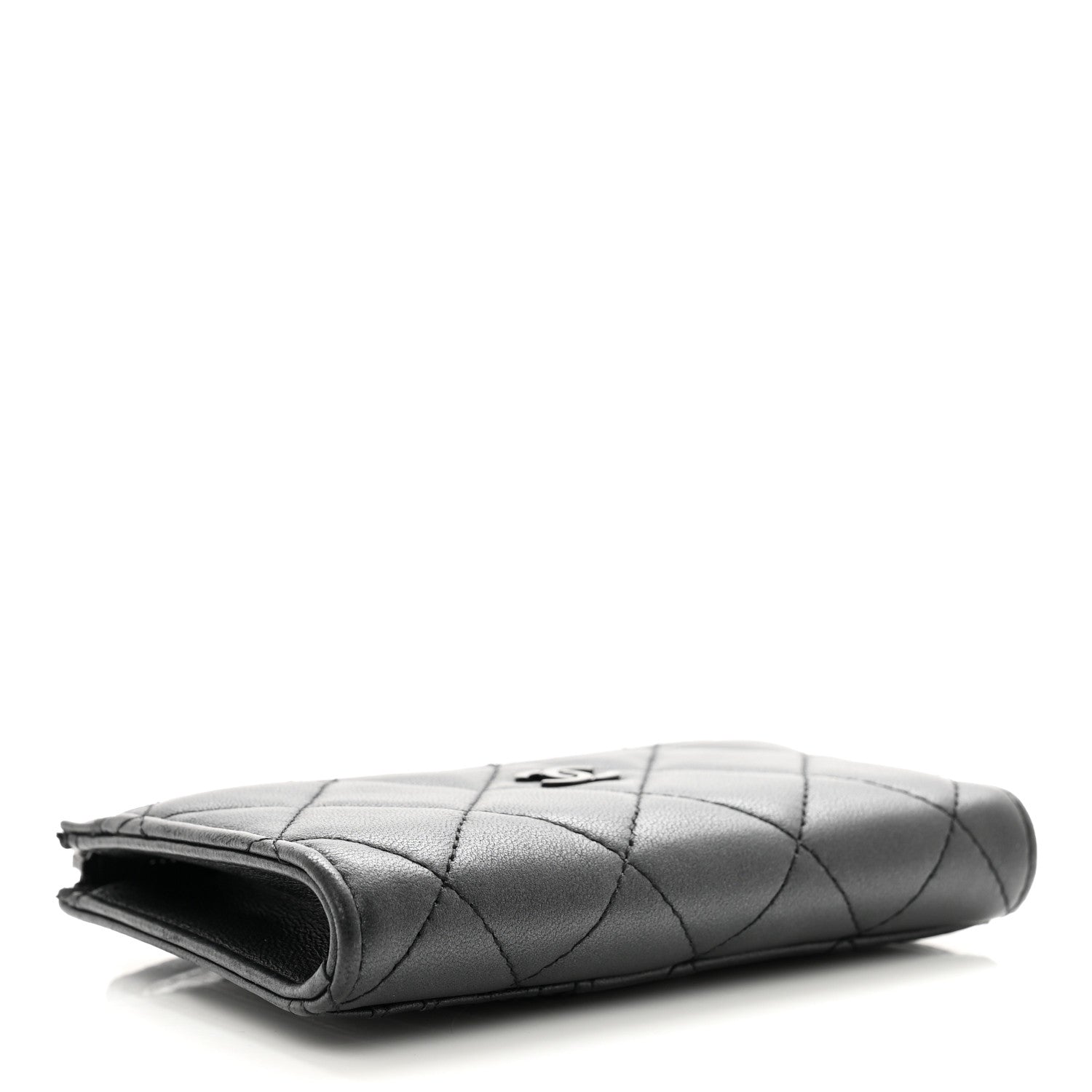 Chanel Pearly Lambskin Quilted Zip Card Holder So Black 5 of 10