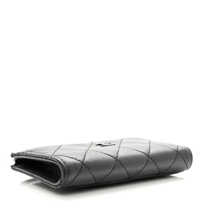Chanel Pearly Lambskin Quilted Zip Card Holder So Black 5 of 10
