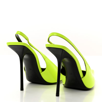 Saint Laurent Patent Paloma 105 Slingback Pump 40 Neon Yellow 4 of 12