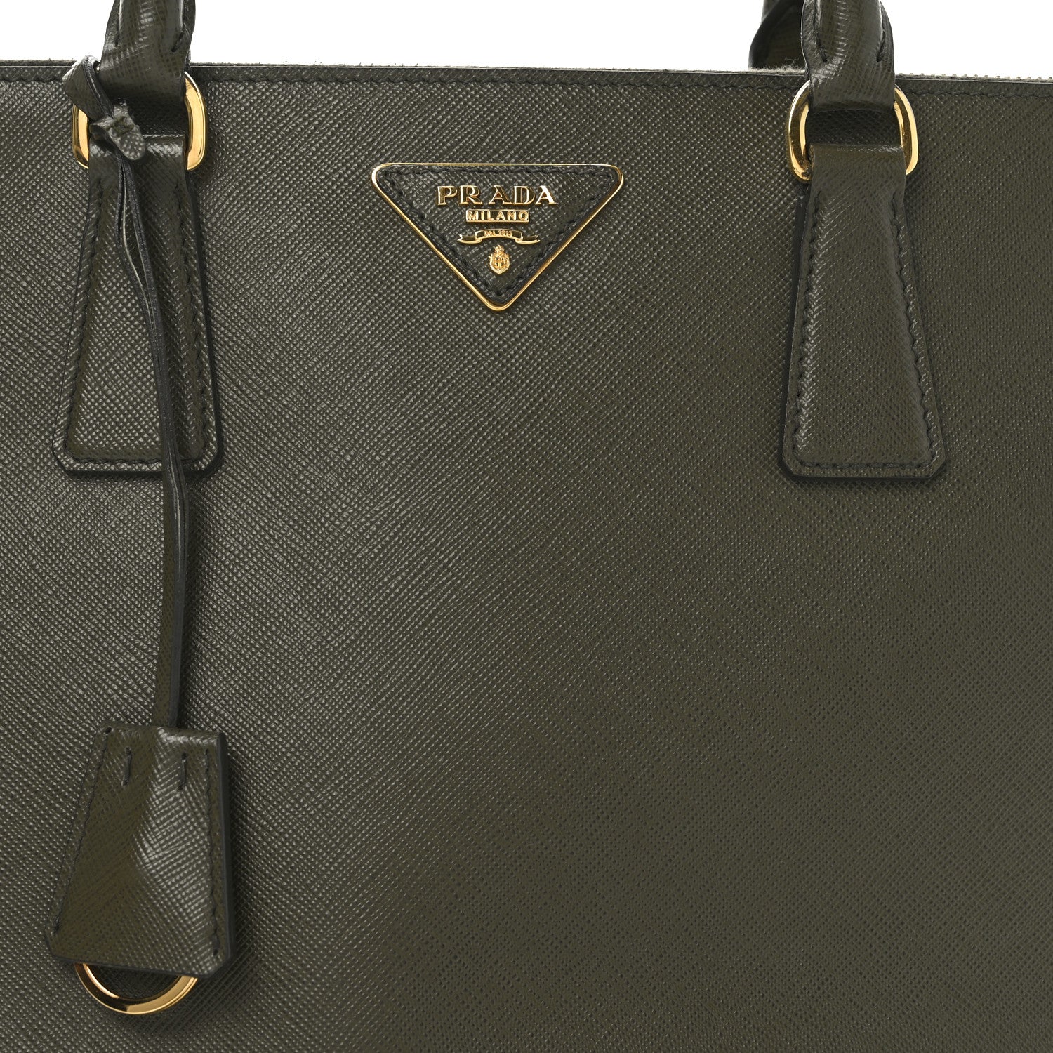 Prada Saffiano Medium Galleria Double Zip Tote Militare 7 of 9